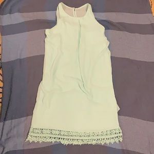 A-Lined Sherbet Green Chiffon Dress